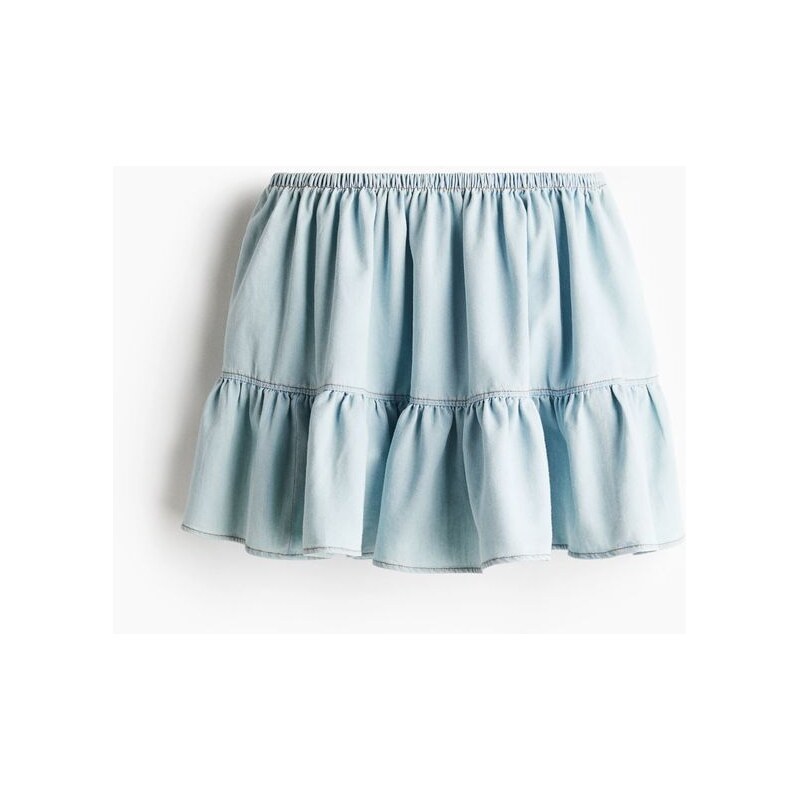 H&M - Volánová minisukně - Světlý Denim Blue