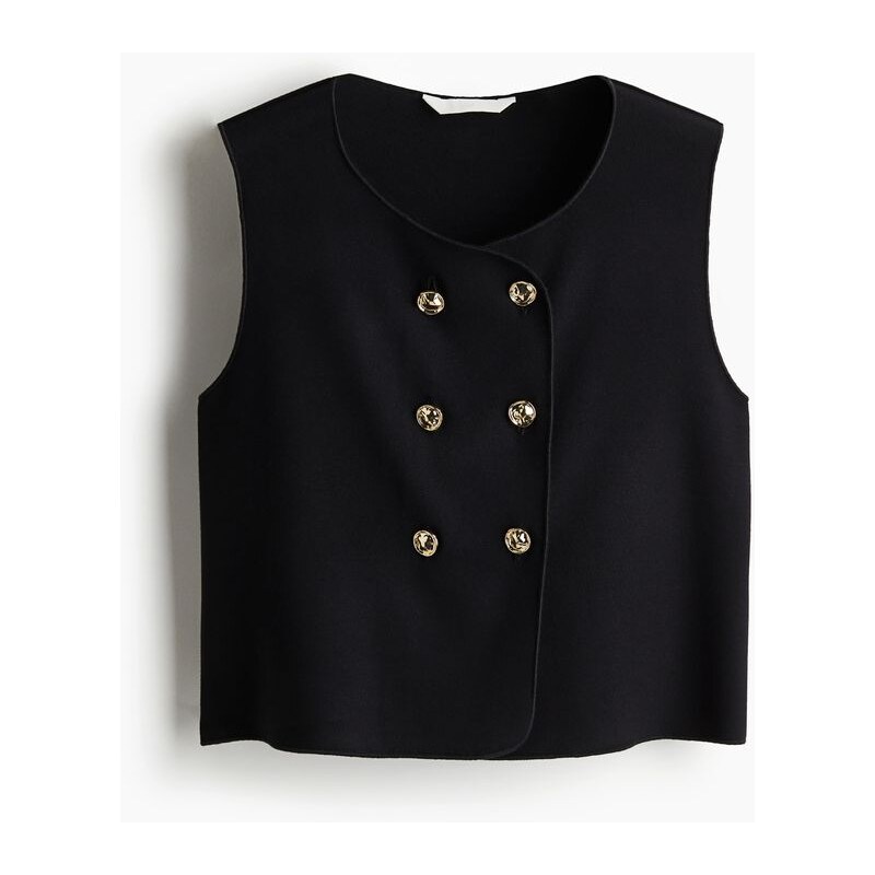 H&M - Double-breasted waistcoat - černá 108210115