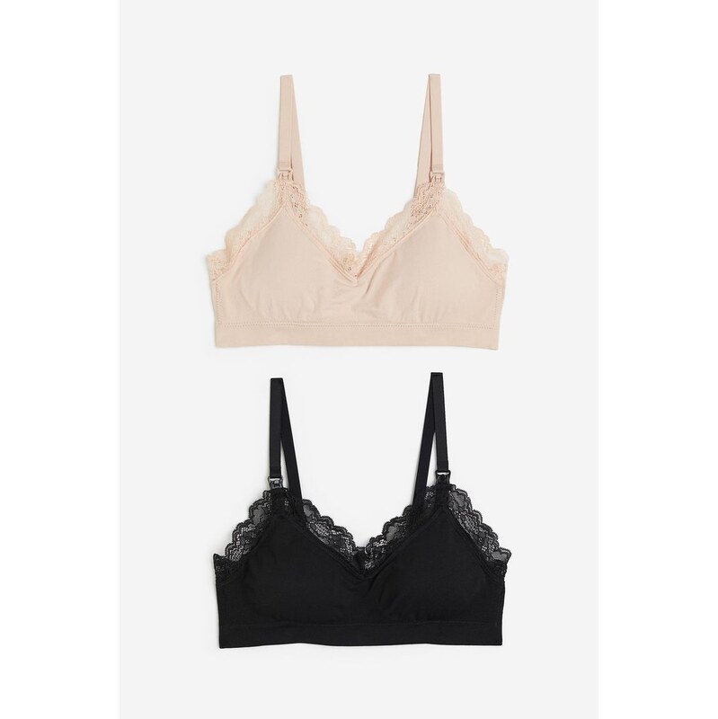 H&M - MAMA Bezešvá vyztužená podprsenka na kojení 2 kusy - oranžová 108210153