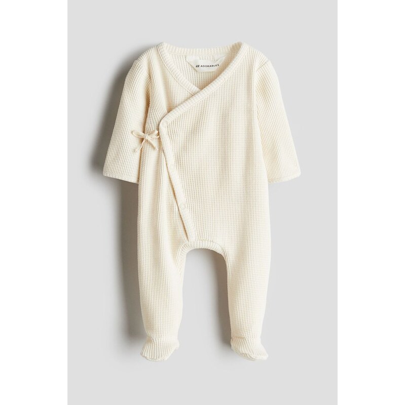 H&M - Overal z bavlnys vaflovou vazbou - Krémová