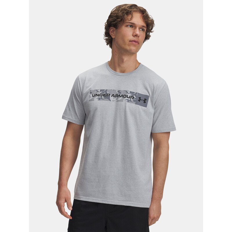 Triko Under Armour Camo Chest Stripe SS Man Grey