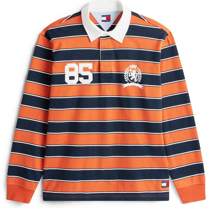 Tommy Jeans Tričko námořnická modř / oranžová / bílá