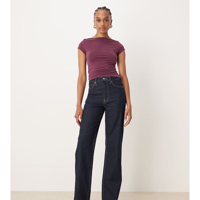 ASOS Tall ASOS DESIGN Tall comfort stretch straight leg jeans in rinse 108218930
