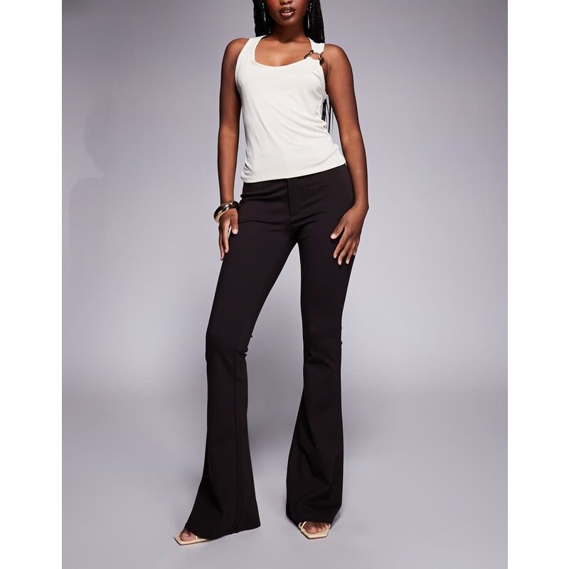 ASOS DESIGN Premium ponte flare trouser with tailored waistband in 108221678