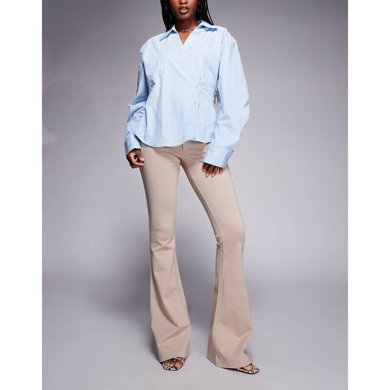 ASOS DESIGN Premium ponte flare trouser with tailored waistband in 108910862