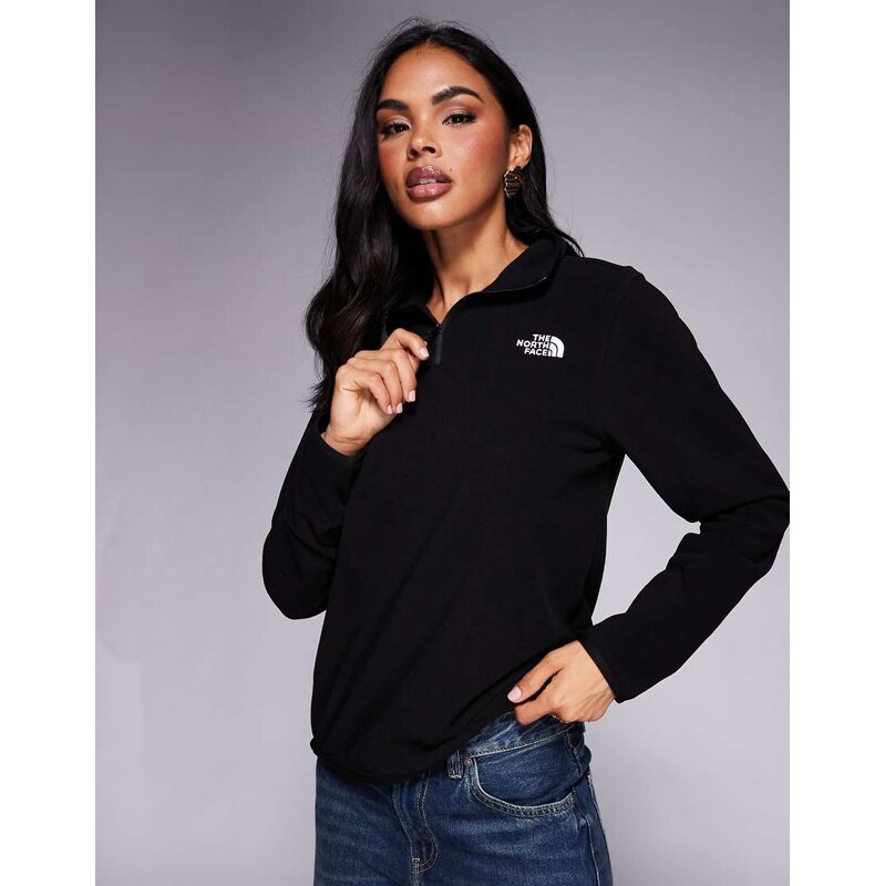 The North Face Glacier 100 1/4 zip fleece in black