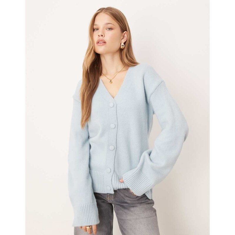 ASOS DESIGN knitted oversized cardigan in blue 108218986