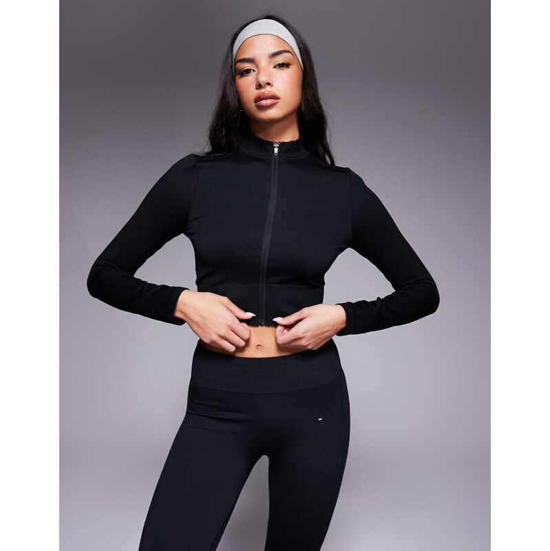 adidas performance adidas Training knitted zip through top in