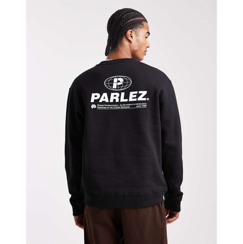 Parlez screen printed graphic logo sweatshirt with back print in