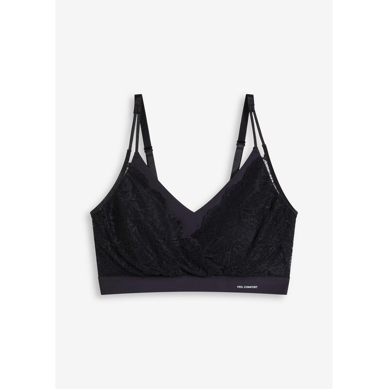 bonprix Vyztužený podprsenkový top Feel Comfort černá Žena 108220416