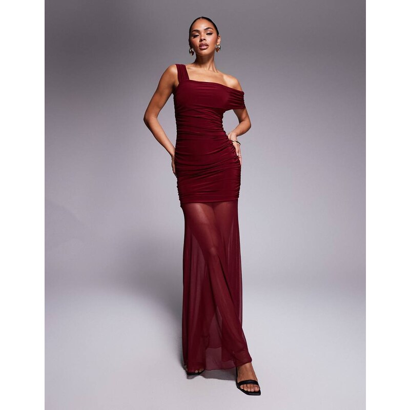 Kaiia exclusive double layered slinky asymmetric one shoulder