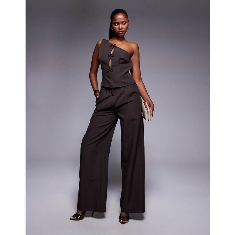 Kaiia exclusive pleat detail wide leg tailored trousers co-ord
