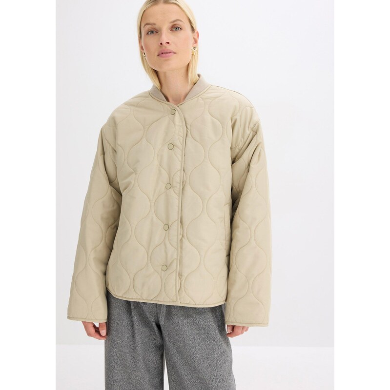 bonprix Velmi lehká, oversize prošívaná bunda béžová Žena 114955627