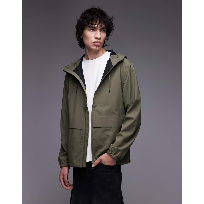 Rains 12420 Suva zip through waterproof hardshell jacket in