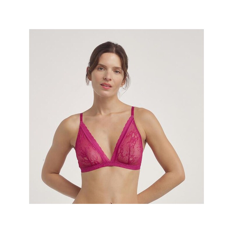 DIM ROMANCE TRIANGLE WIREFREE BRA - Womens Lace Bra Without Underwire 108221928