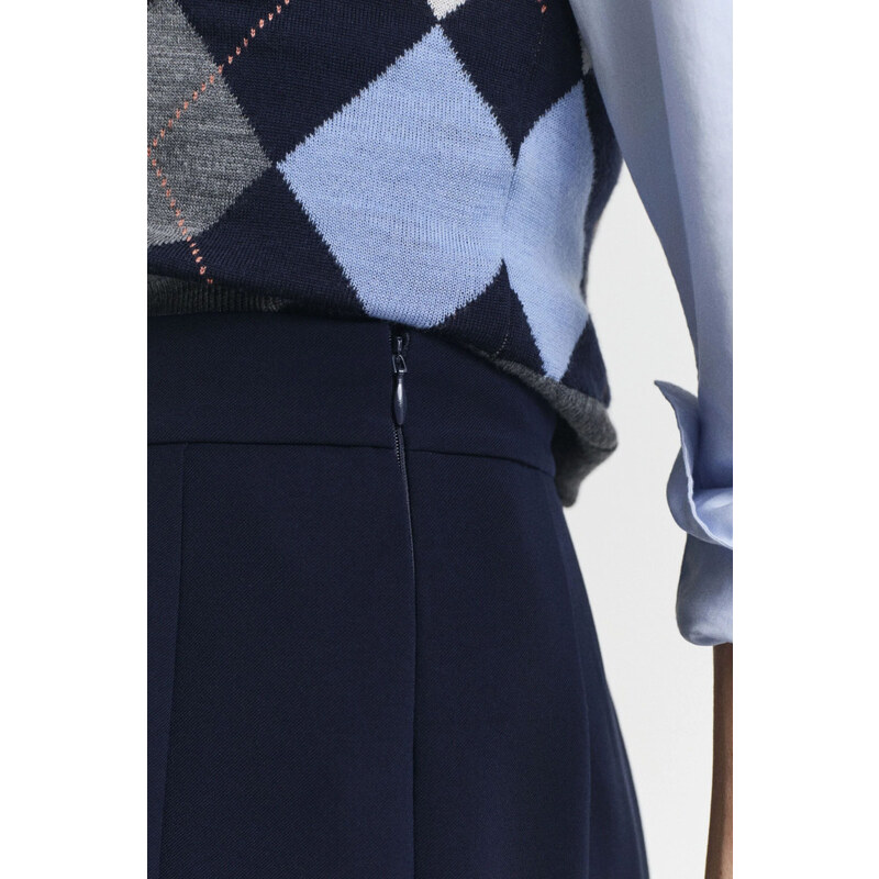 SUKNĚ GANT WIDE PLEATED MIDI SKIRT EVENING BLUE
