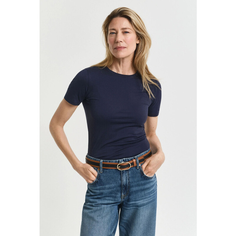 TRIČKO GANT LIGHT COTTON SS T-SHIRT EVENING BLUE