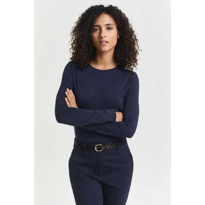 TRIČKO GANT LIGHT COTTON LS T-SHIRT EVENING BLUE