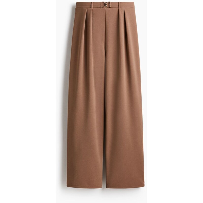H&M - Elegantní kalhoty se sponou - Hnědá