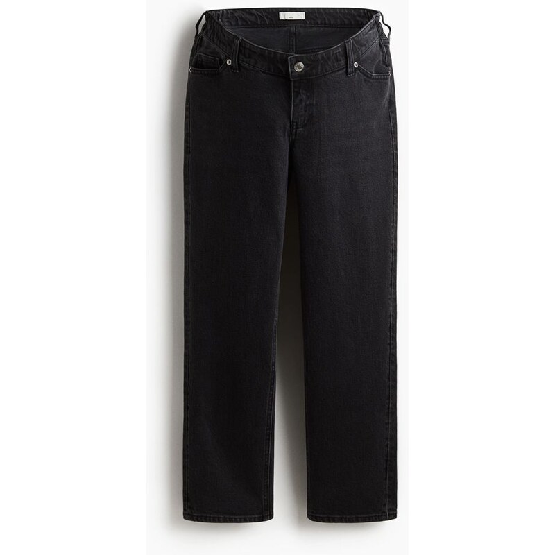 H&M - MAMA Straight Low Ankle Jeans Before & After - Tmavě Šedá