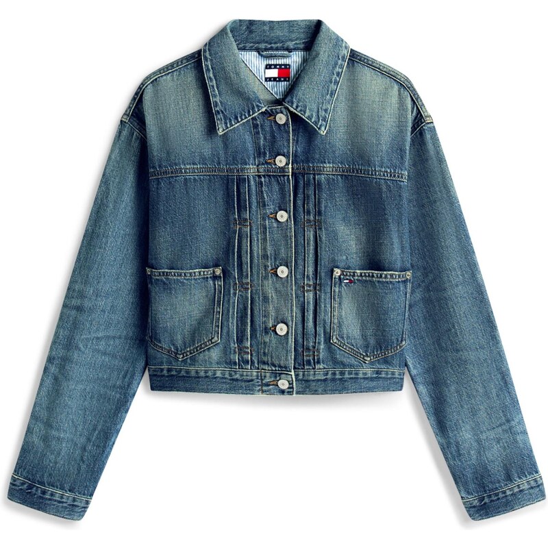 Tommy Jeans Přechodná bunda modrá džínovina 108777370