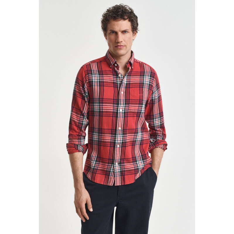 KOŠILE GANT REG WINDBLOWN FLANNEL CHECK SHIRT MODERN RUST