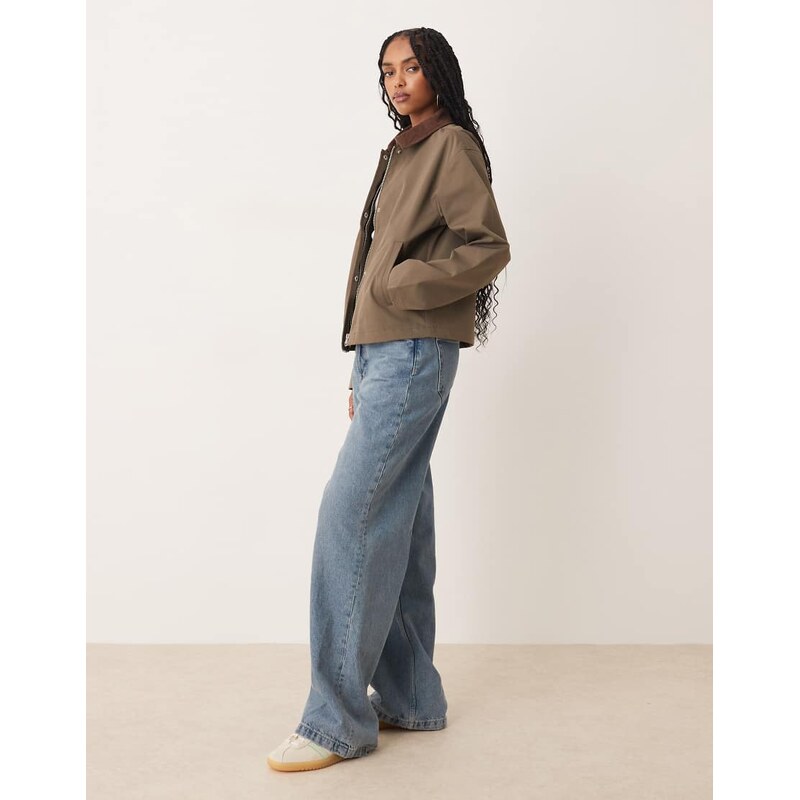 JJXX workwear barn jacket in brown with cord collar