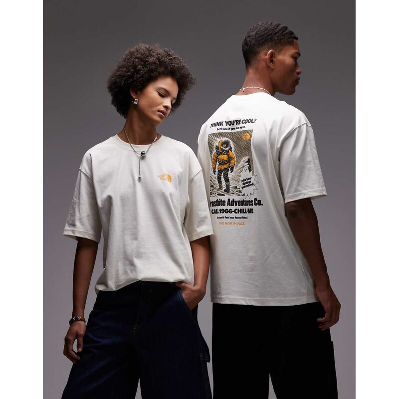 The North Face Expedition backprint oversized t-shirt in off white 108228883