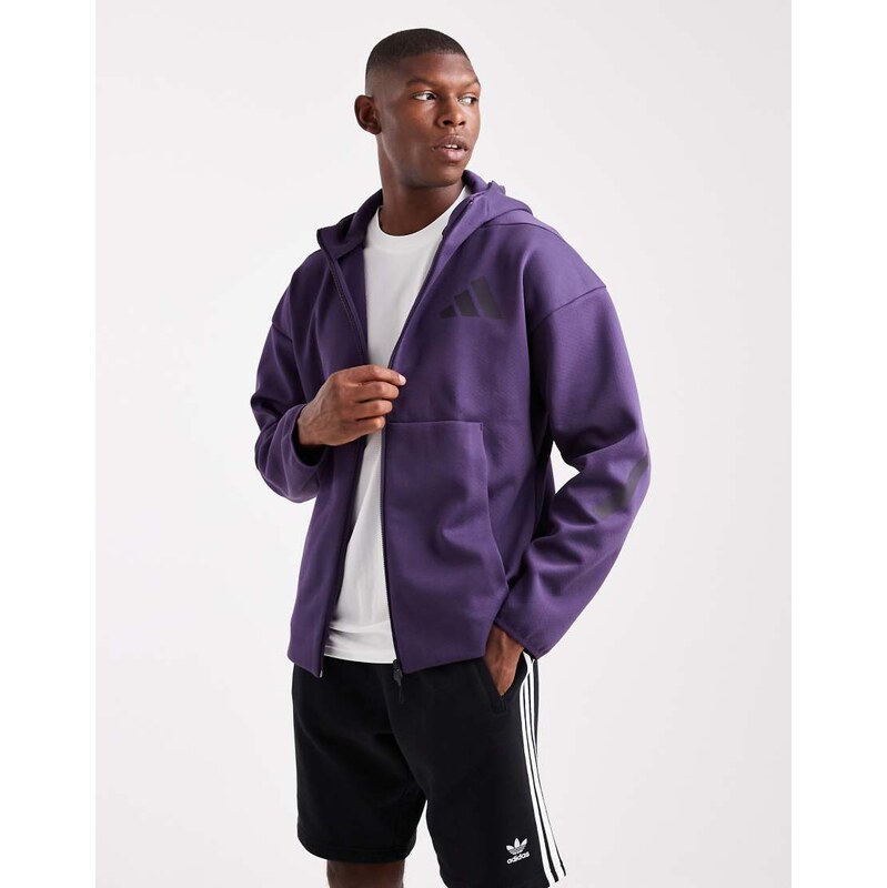 adidas performance Z.n.e. full-zip hooded track jacket in aurora