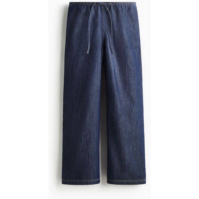 H&M - Džíny se stahovací šňůrkou - Tmavý Denim Blue
