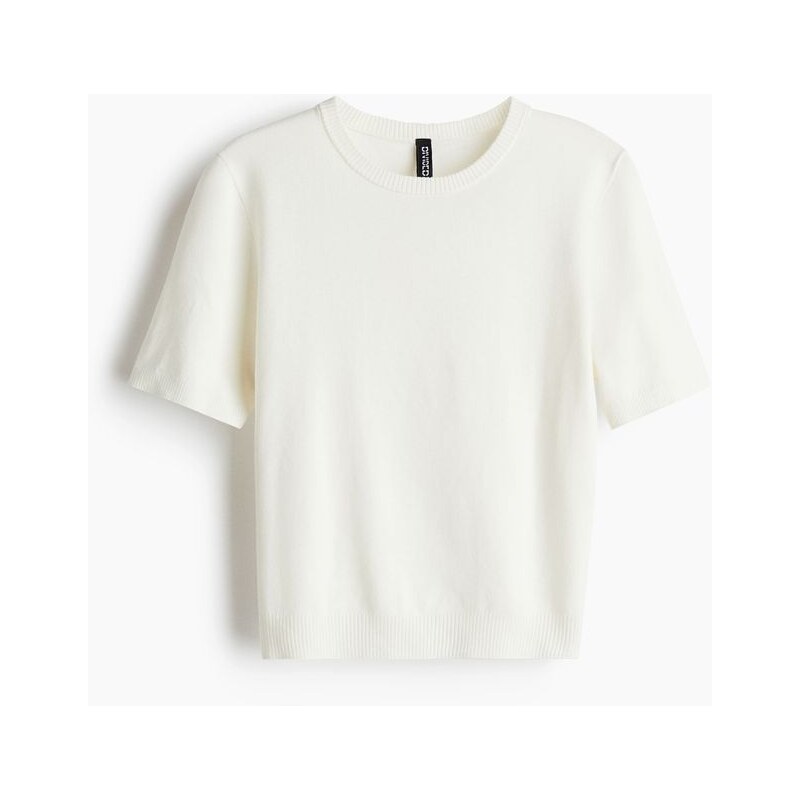 H&M - Tričko z jemného úpletu - bílá 108133615