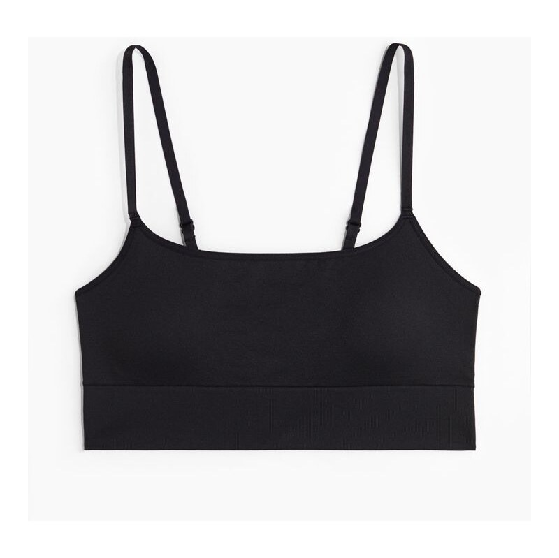 H&M - Bezešvá vyztužená braletka - Černá