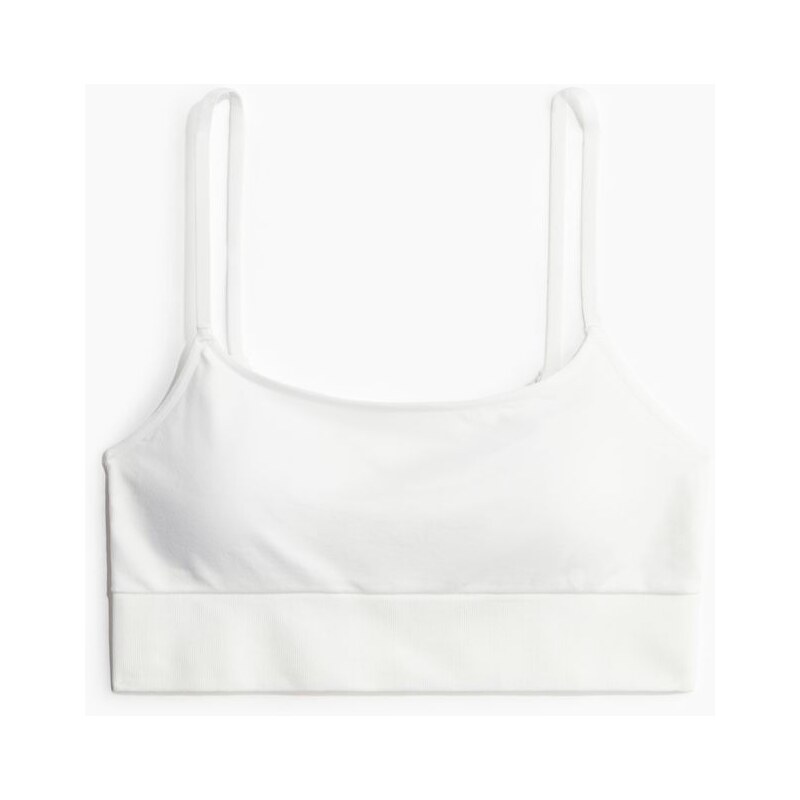 H&M - Bezešvá vyztužená braletka - bílá 108136376