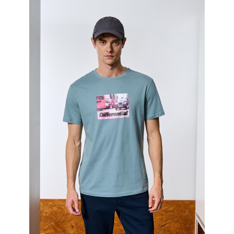 Sinsay - Tričko s potiskem - modrá