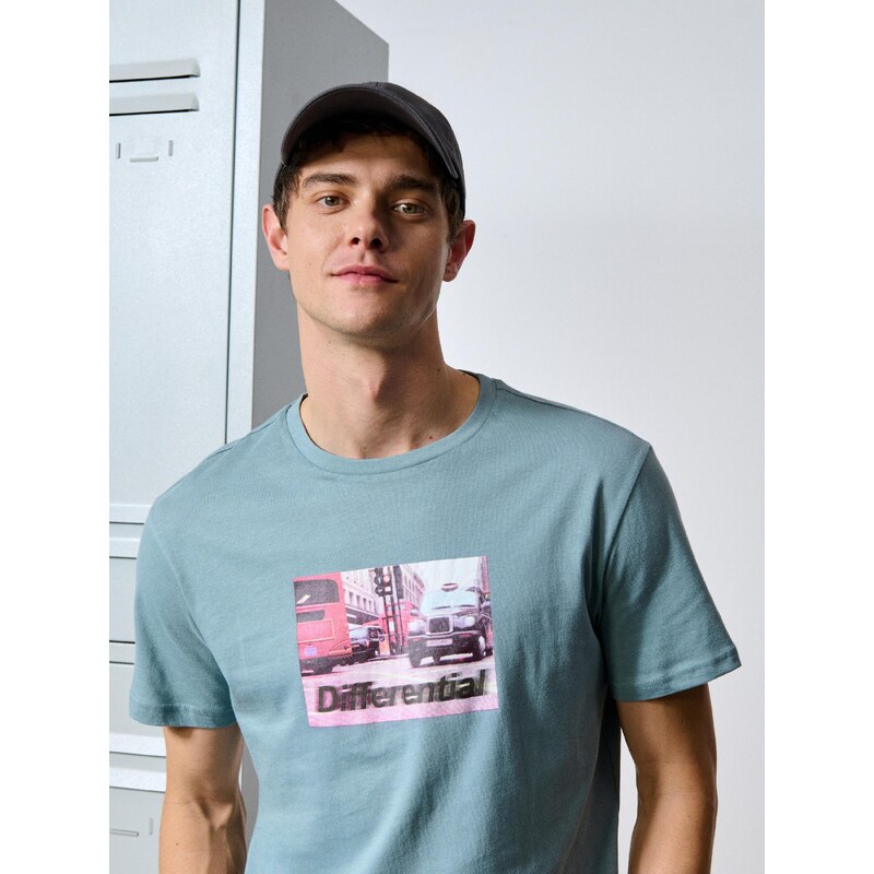 Sinsay - Tričko s potiskem - modrá