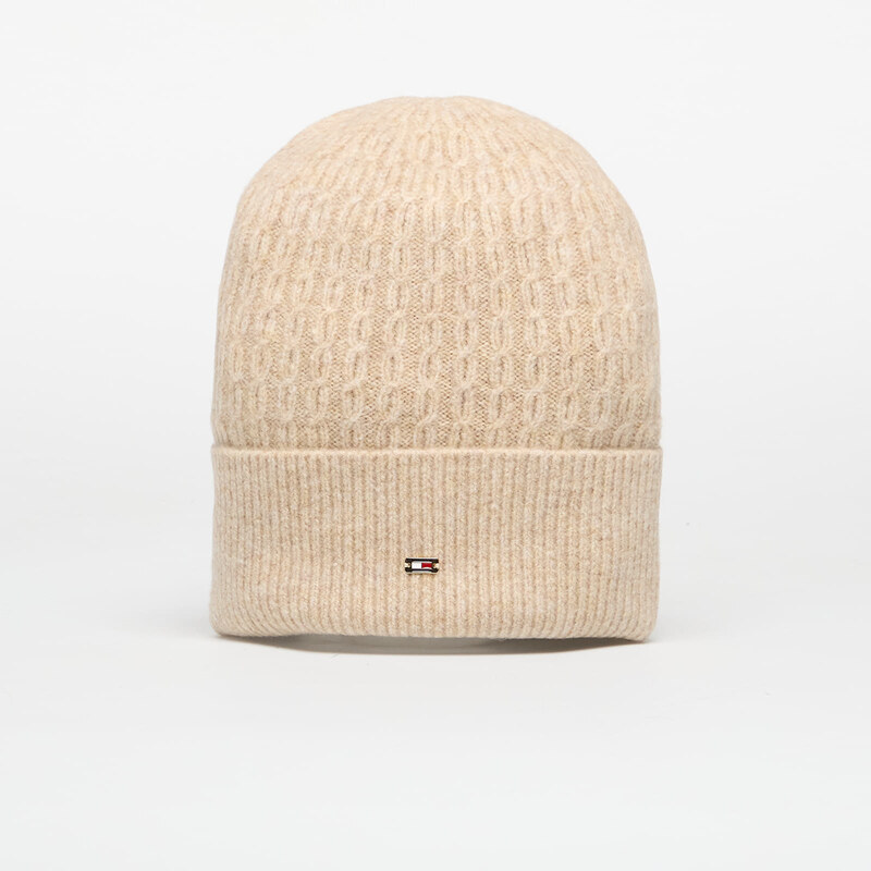 Čepice Tommy Hilfiger Cable Enamel Flag Beanie Khaki Universal