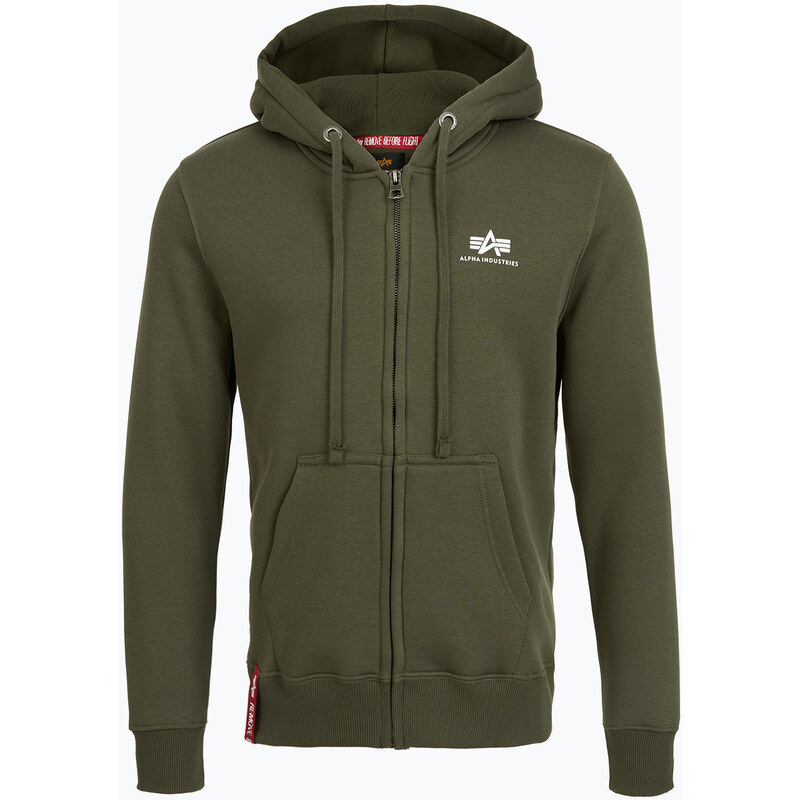 Pánská mikina Alpha Industries Basic Zip SL dark olive