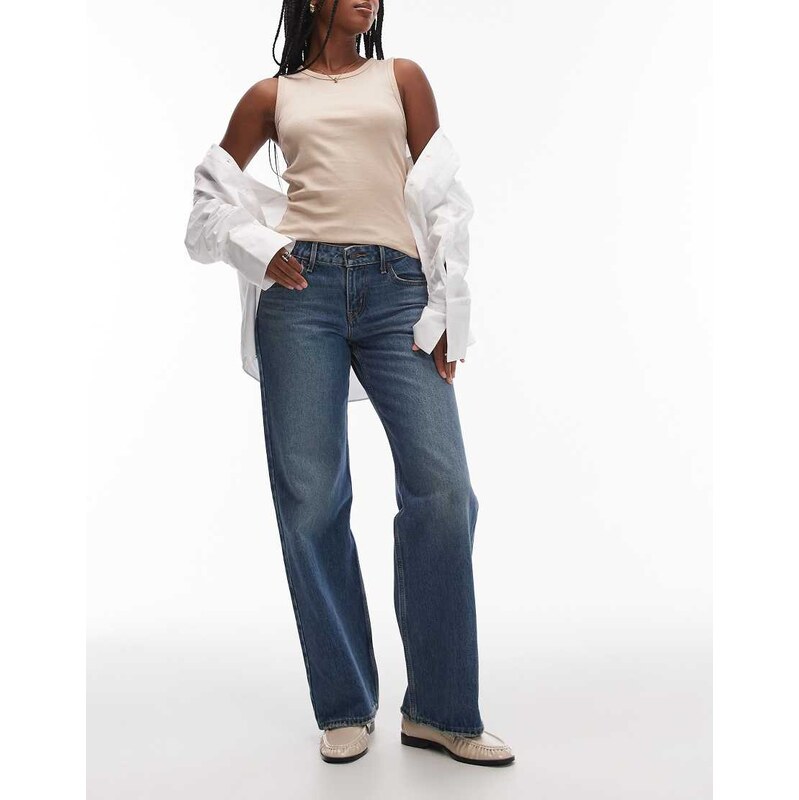 Levis low loose jeans in mid blue