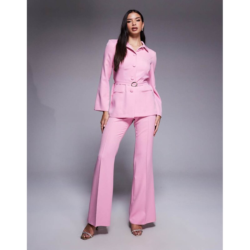 ASOS LUXE co-ord straight trouser in pink