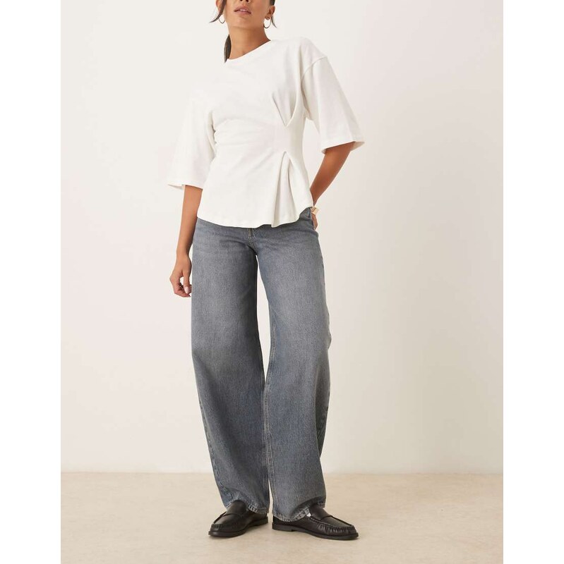 JJXX Fuji barrel fit jeans in medium blue wash