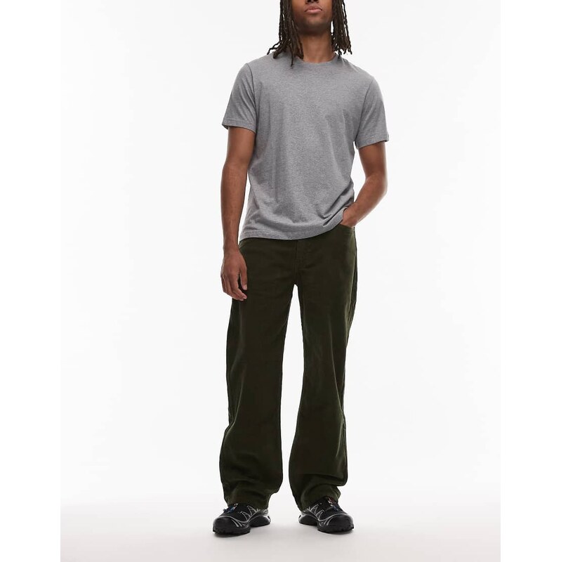 Levis 565 loose straight fit cord 5 pocket trousers in dark