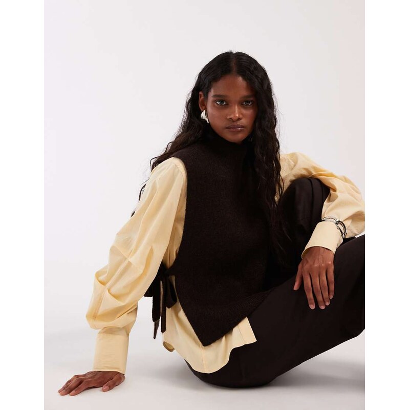 & Other Stories wool and mohair blend mock neck knitted vest