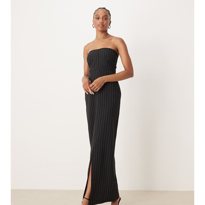 ASOS Tall ASOS DESIGN Tall bandeau maxi dress with front split in 111148867