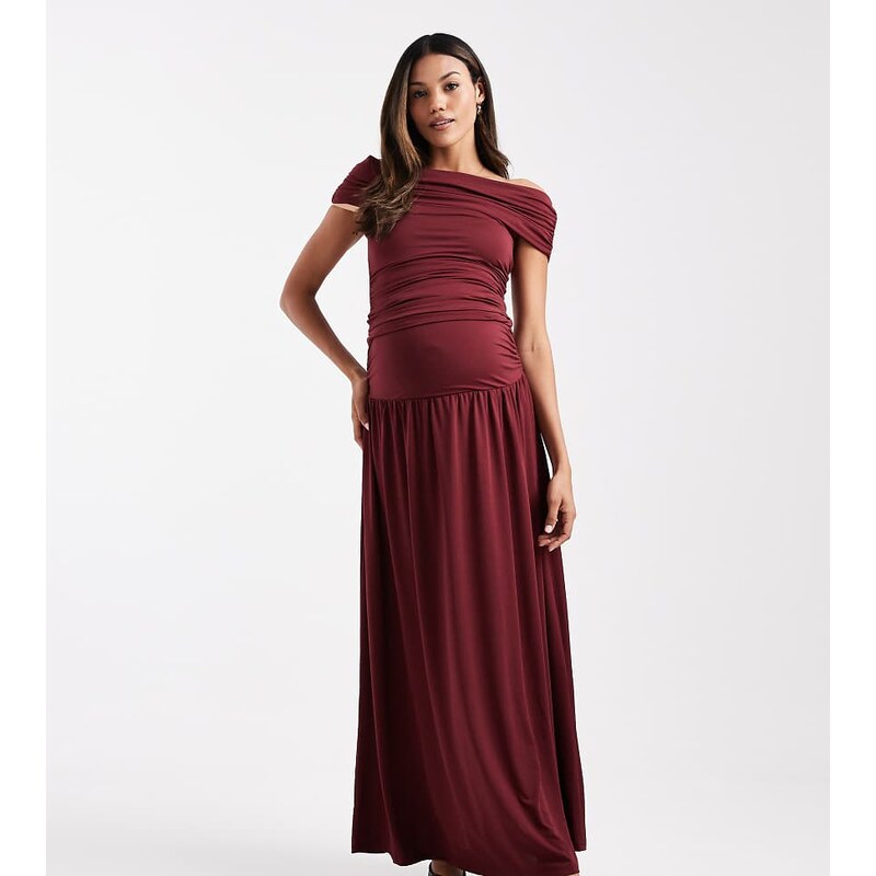 ASOS Maternity ASOS DESIGN Maternity co-ord drop waist ruched maxi 108242890