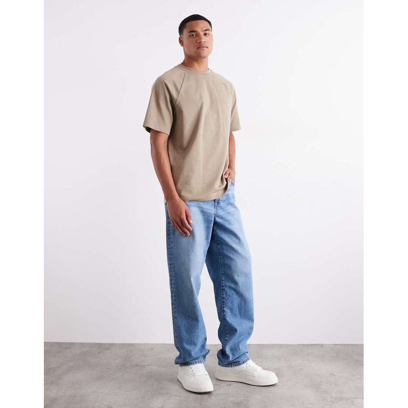 ASOS DESIGN baggy jeans in mid wash blue