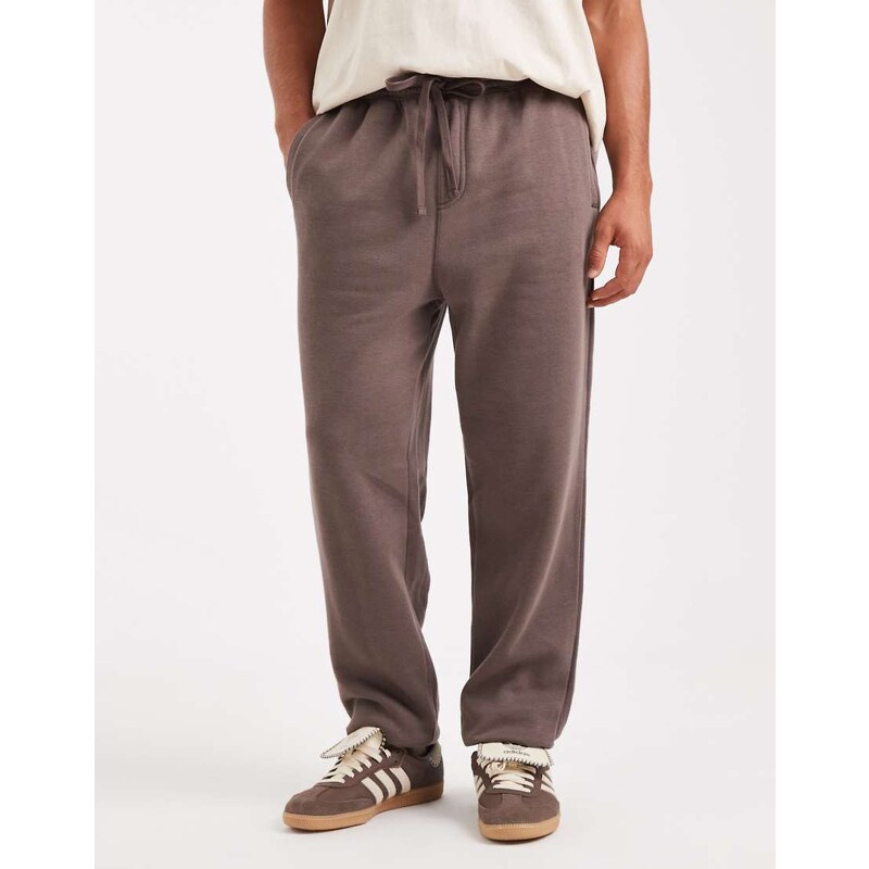 Cotton On baggy cuffed track jogger in washed chocolate-Brown