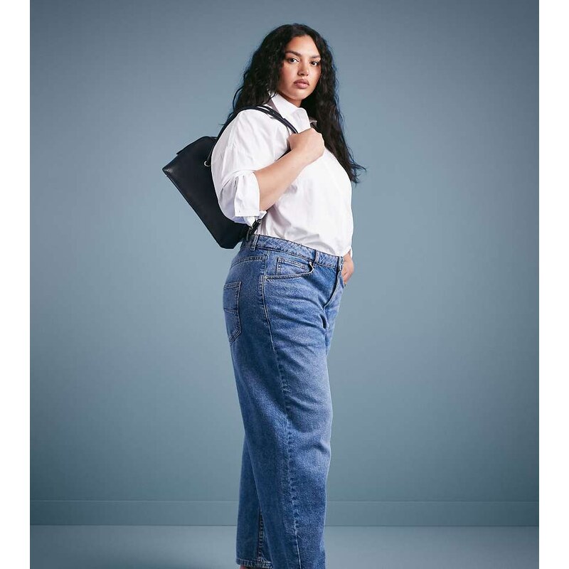 ASOS Curve ASOS DESIGN Curve ankle grazer barrel jeans with cinch 111144510