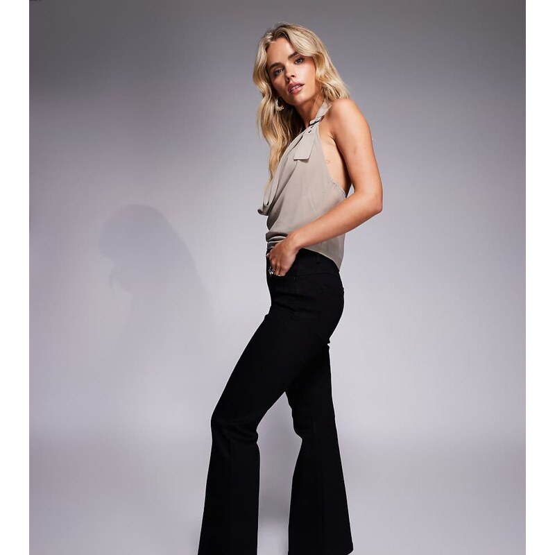 ASOS Petite ASOS DESIGN Petite power stretch sculpt flare jeans in 115512823