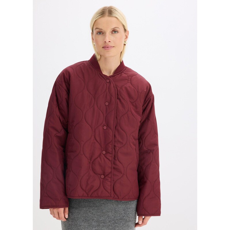 bonprix Velmi lehká, oversize prošívaná bunda červená Žena 114435873