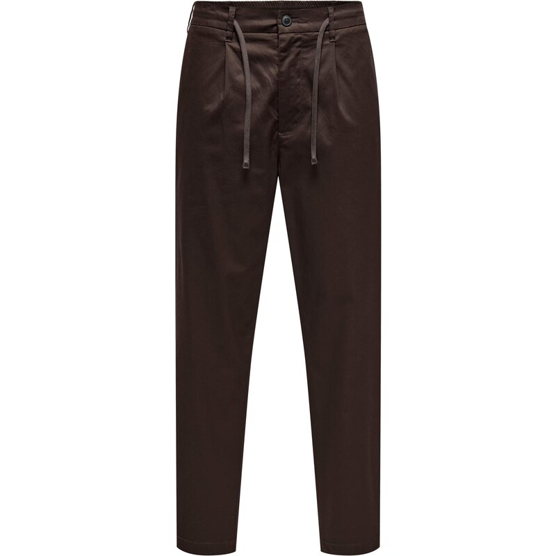 Only & Sons Chino kalhoty ONSCOIL tmavě hnědá